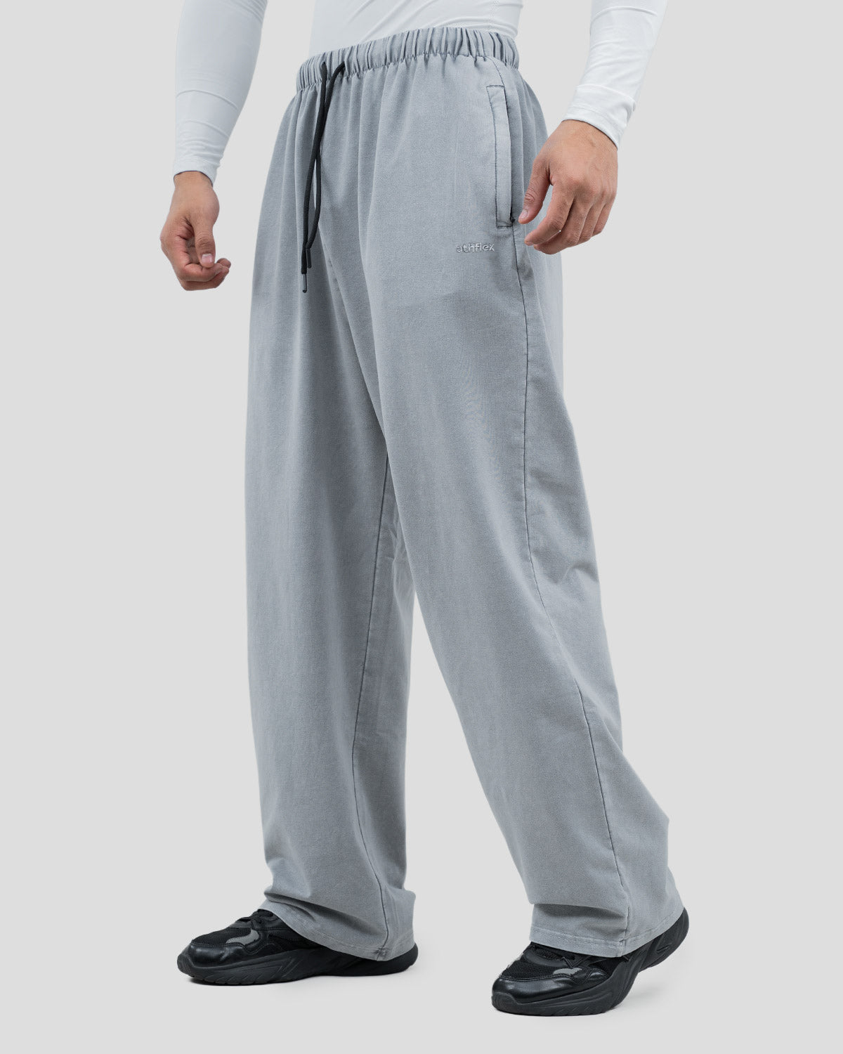 Acid wash baggy pants