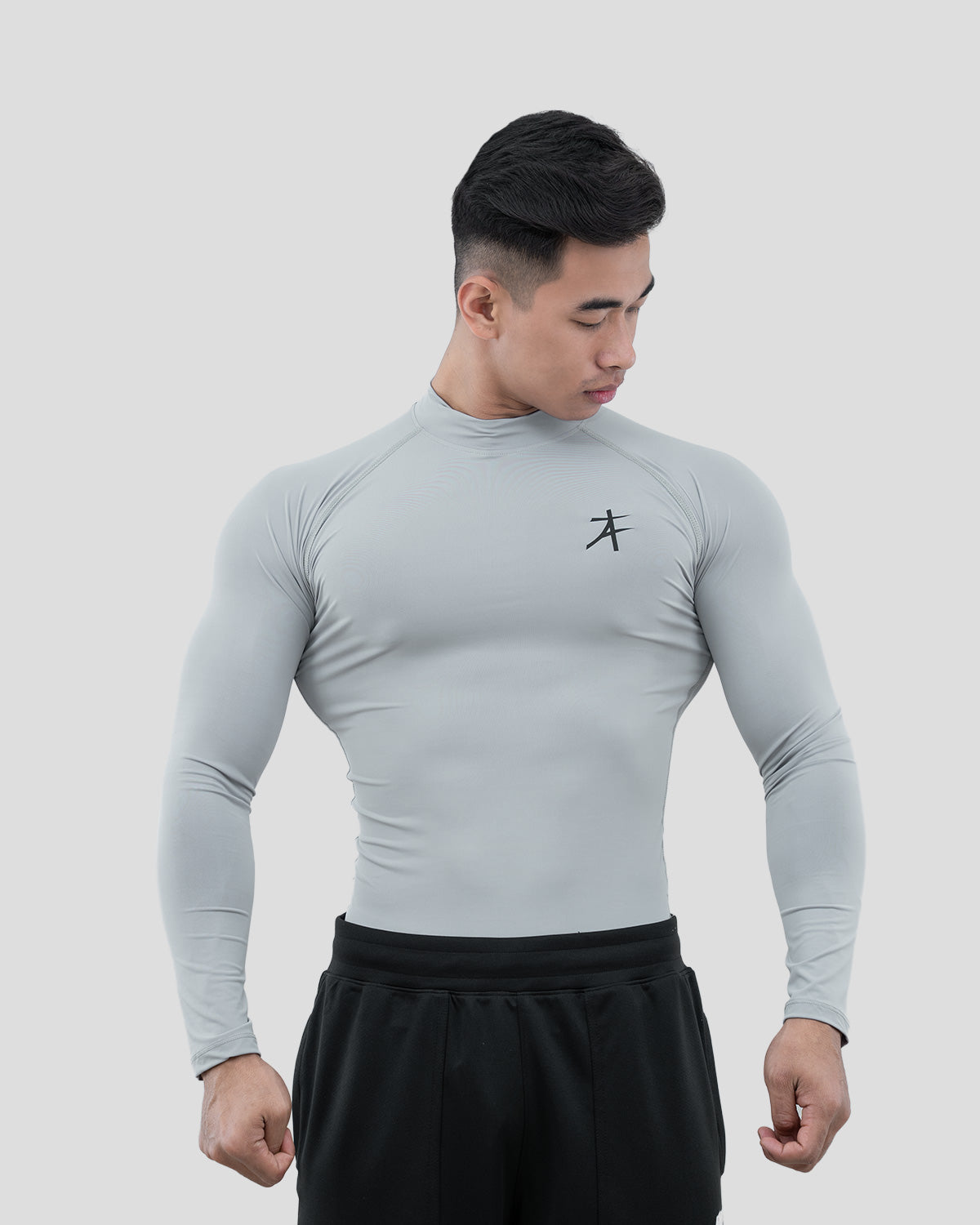 Hustle High Neck Full Sleeve Compression T-shirt