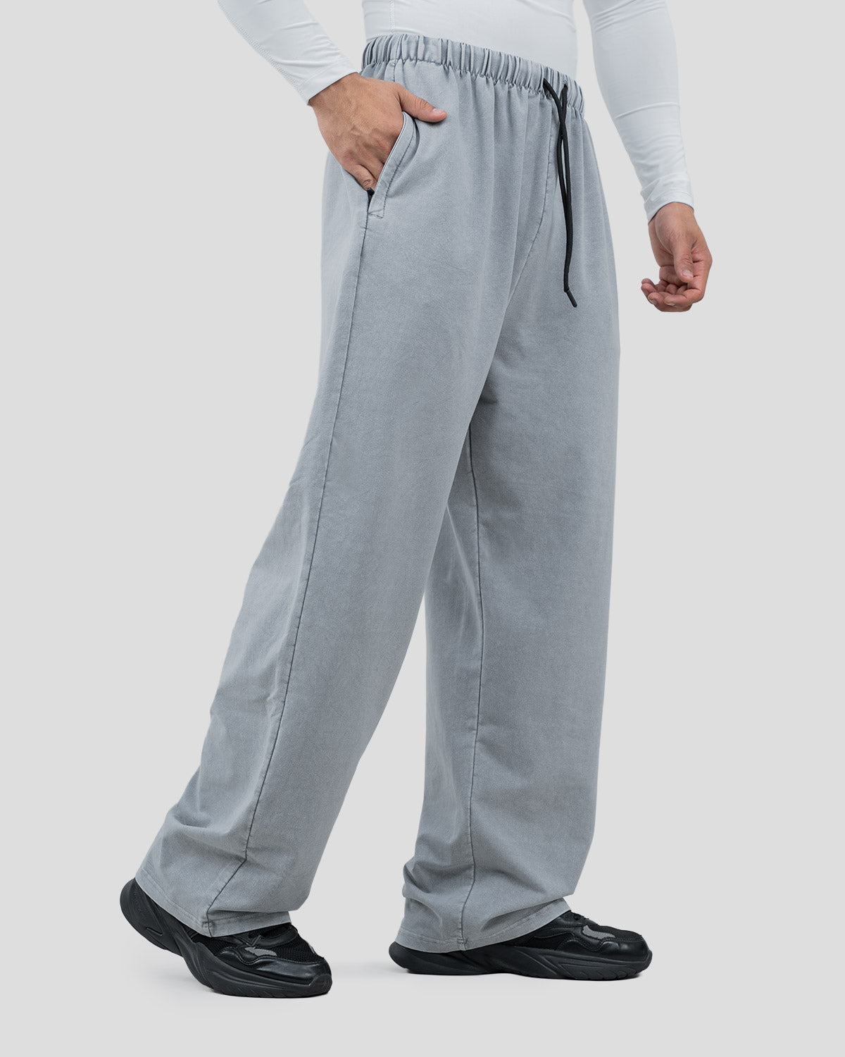 Acid wash baggy pants
