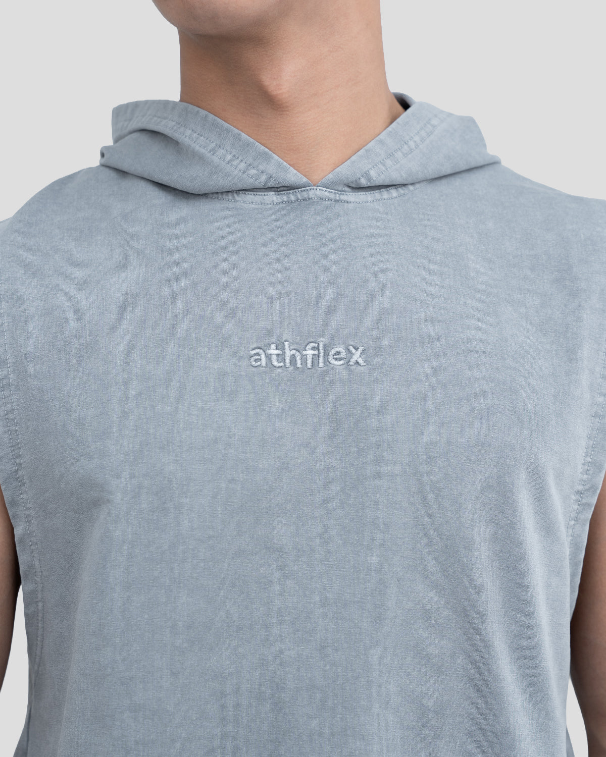 Acid Wash Sleeveless Hoodie