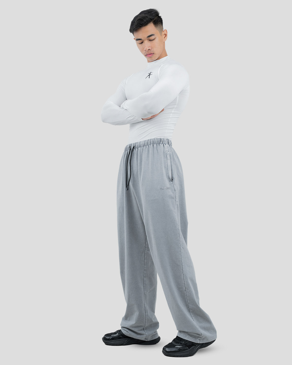 Acid wash baggy pants